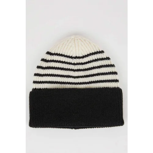 Defacto Baby Boy Striped Fleece Inside Knitwear Beret