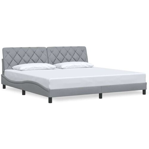  Okvir za krevet bez madraca svjetlosivi 200 x 200 cm od tkanine Slike