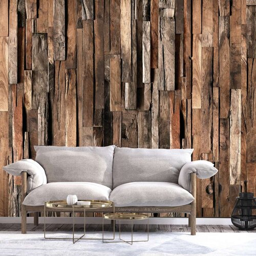  Samoljepljiva foto tapeta - Wooden Curtain (Brown) 245x175 Slike