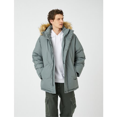 Koton Inflatable Coat Hooded Faux Für Detail Zippered With Snap Buttons. Cene