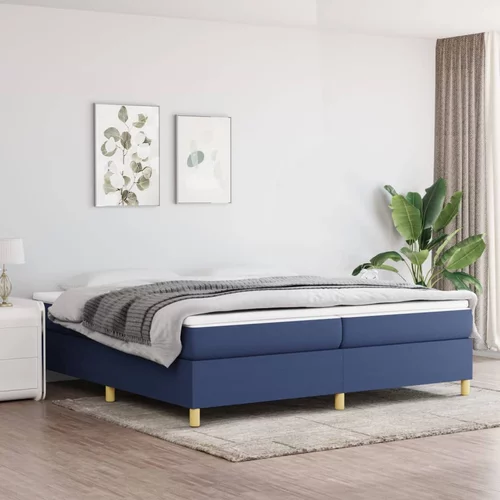 Okvir za krevet s oprugama plavi 200x200 cm od tkanine