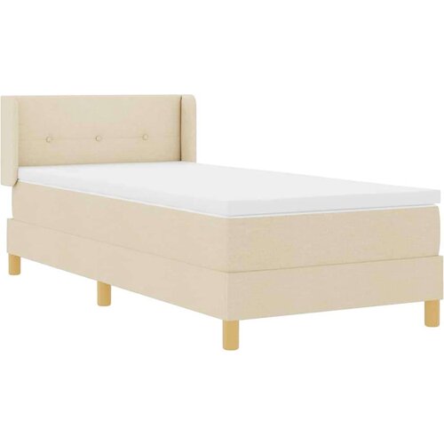  Boxspring - Krevet s oprugama s madracem Krema 90 x 190 cm tkanina Slike