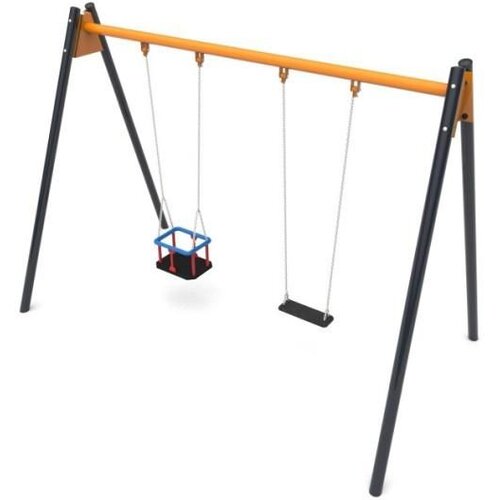  Ljuljačka s ravnim sjedalom i ko&amp;scaron;arom za bebe, metalni profi set za dječja igrali&amp;scaron;ta, 3,47 x 2,35 m Slike
