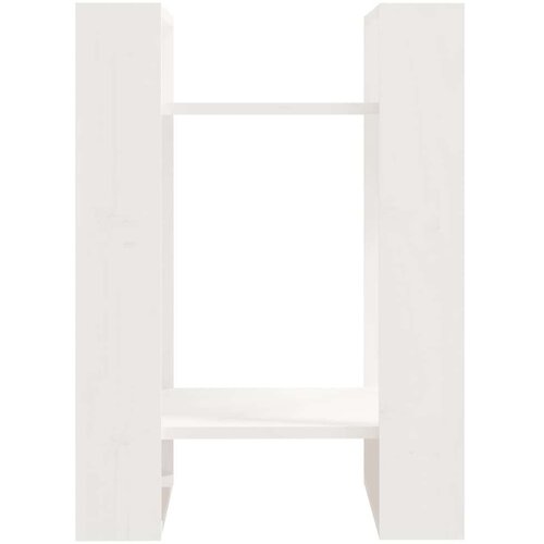  Knjižna omara/pregrada bela 41x35x57 cm trdna borovina, (20705898) Slike