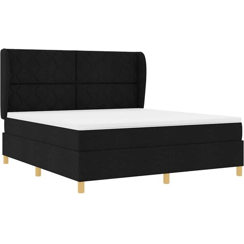  Krevet s opruga kutije s uzglavljem Crna 200 x 180 cm tkanina Slike