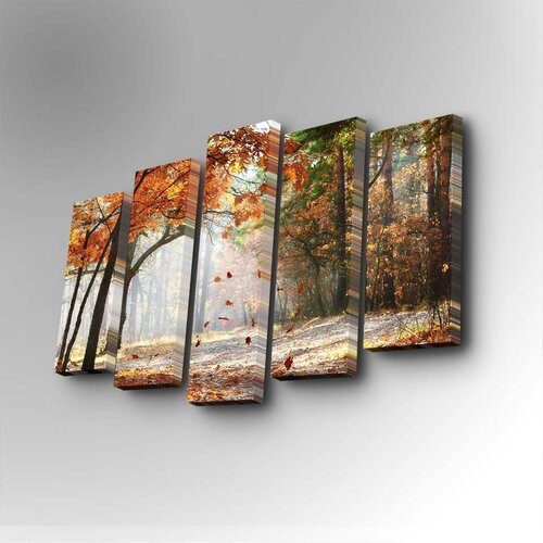 Wallity 5PUC-020 multicolor decorative canvas painting (5 pieces) Slike