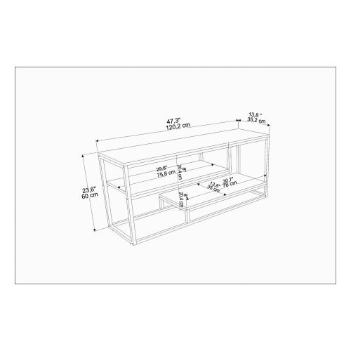 Hanah home Hanah Kućna TV komoda Lorin, 120,2x60x35,2 cm, Bijela Slike