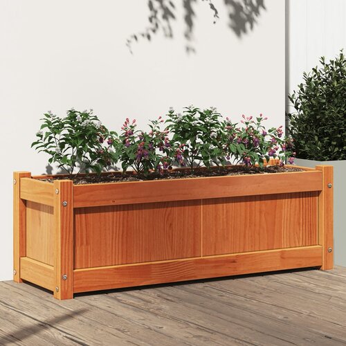 vidaXL Vrtno cvetlično korito voščeno rjavo 90x31x31 cm trdna borovina Cene