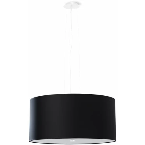 Nice Lamps Črna viseča svetilka s tekstilnim senčnikom ø 50 cm Volta –