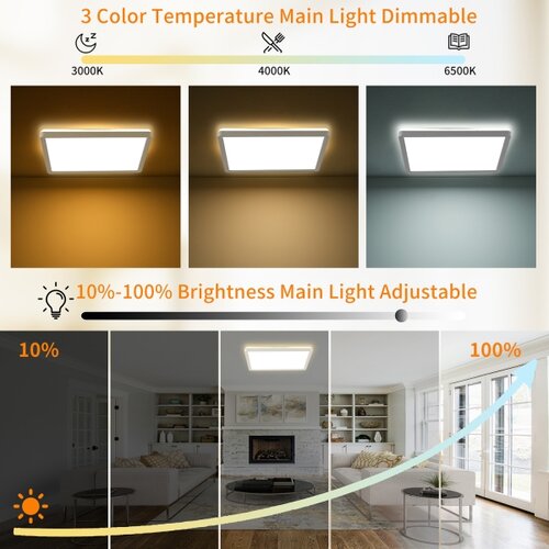  Brilagi - LED prigu&amp;scaron;iva svetiljka ULTRA SLIM LED/18W/230V 30x30 cm bela + daljinski upravljač Slike