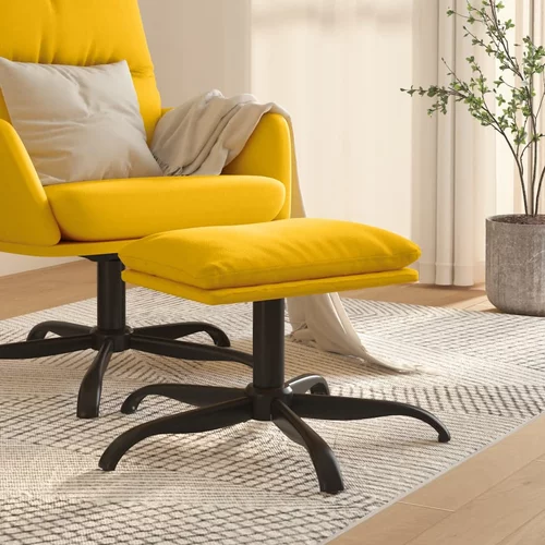 vidaXL stolček za noge gorčično rumen 60x60x39 cm žamet