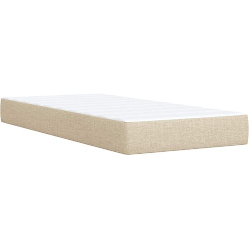  Krevet s oprugama i madracem krem 100 x 200 cm od tkanine Slike
