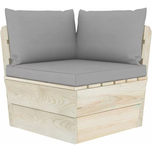  kutna sofa od paleta s jastucima impregnirana smrekovina