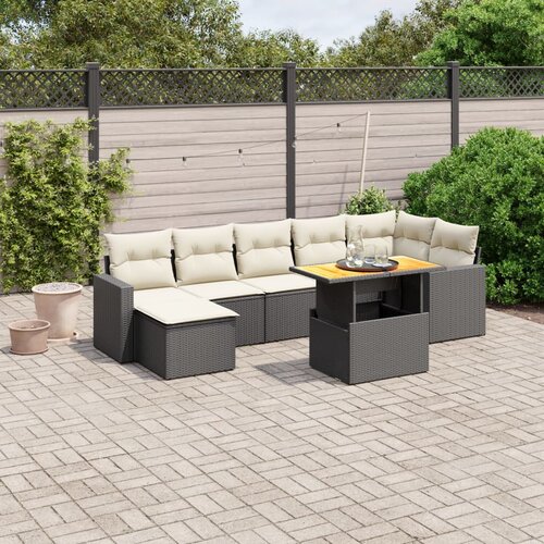 vidaXL 8-dijelni set vrtnih sofa od poliratana s jastucima crni Cijene
