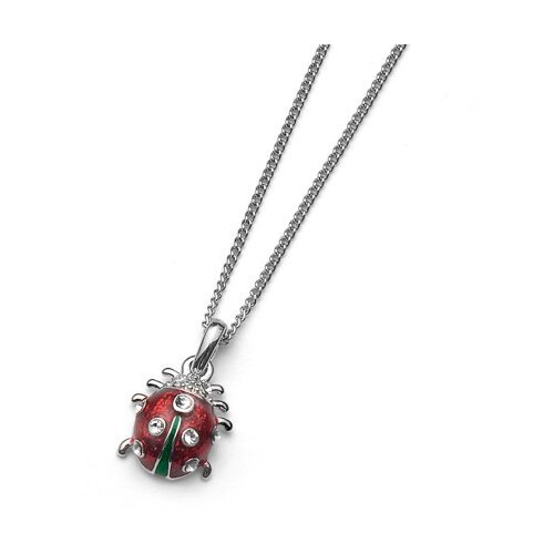 Ženski oliver weber ladybug mini crystal lančić sa swarovski crvenim kristalnim priveskom ( 11182 ) Slike