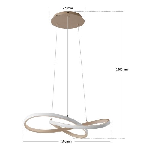Brilagi LED prigu&amp;scaron;iva. luster na sajli INFINITY LED/55W/230V 50x50 cm bež + DO Slike