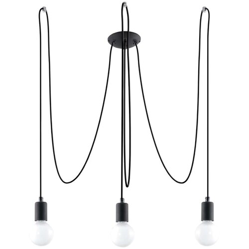  Sollux SL.0370 - Luster na sajli EDISON 3 3xE27/60W/230V pauk crni Cene