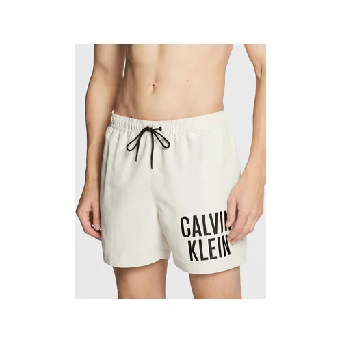 Calvin Klein Swimwear Kopalne hlače KM0KM00790 Écru Regular Fit