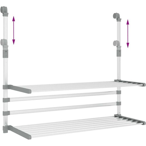  balkonsko stojalo za su&amp;scaron;enje perila 89x25x(60&amp;ndash;95) cm aluminij Slike