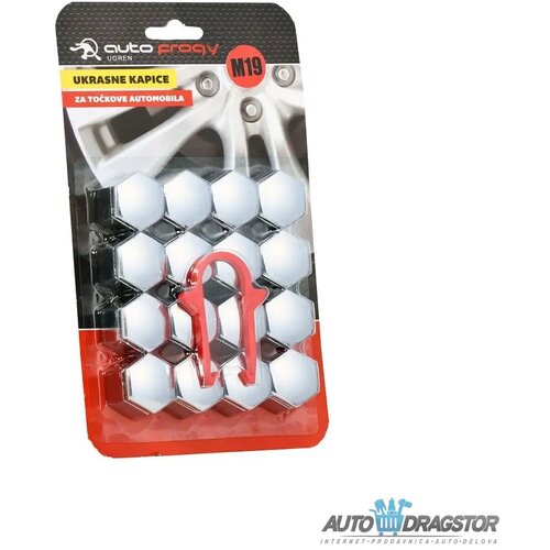 Af set poklopaca za &amp;scaron;rove tocka hrom 16 kom 19mm Slike