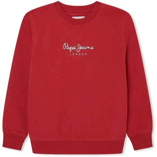 PepeJeans Sweater majica 'EDDIE' crvena / bijela