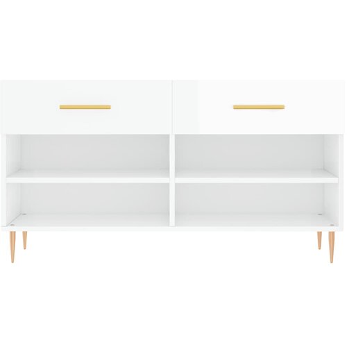  Klupa za cipele bijela 102 x 35 x 55 cm od konstruiranog drva Slike