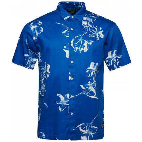 Superdry Srajce z dolgimi rokavi Vintage hawaiian s/s shirt Modra