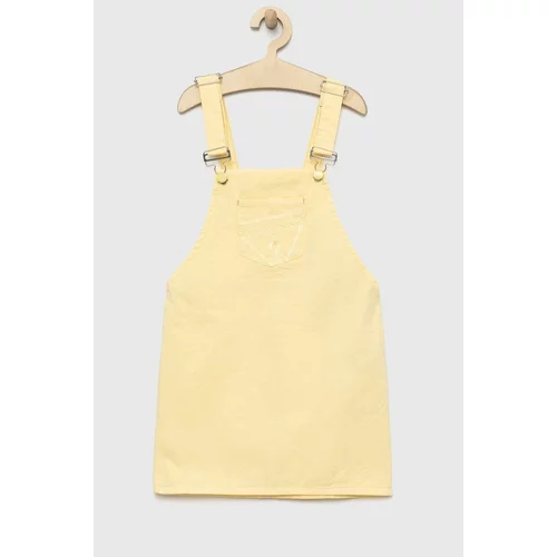 Guess Dječja traper haljina boja: žuta, mini, ravna
