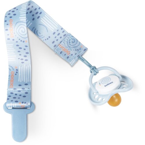 Baboo Textile Soother Holder kopča za dudu Blue Haze 1 kom Slike