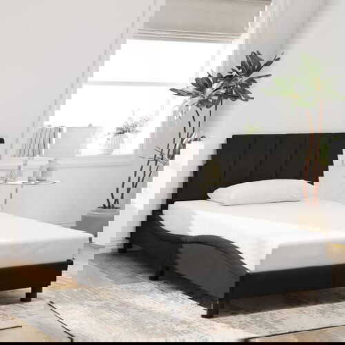 VidaXL Okvir za krevet bez madraca crni 100x200 cm bar&amp;scaron;unasti Slike
