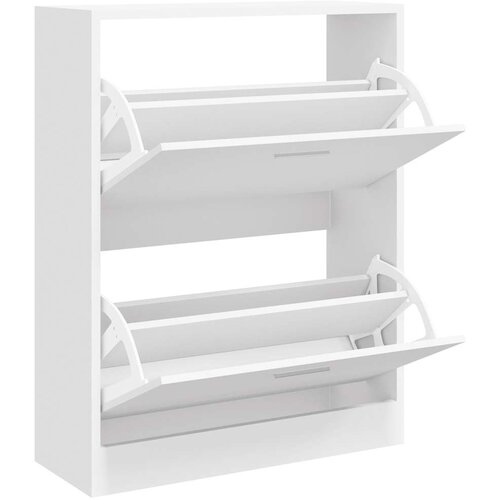  za cipele sjajni bijeli 63x24x81 cm konstruirano drvo Slike