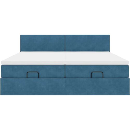 VidaXL Otomanski okvir kreveta s madracima plavi 180x200cm bar&amp;scaron;unasti Slike