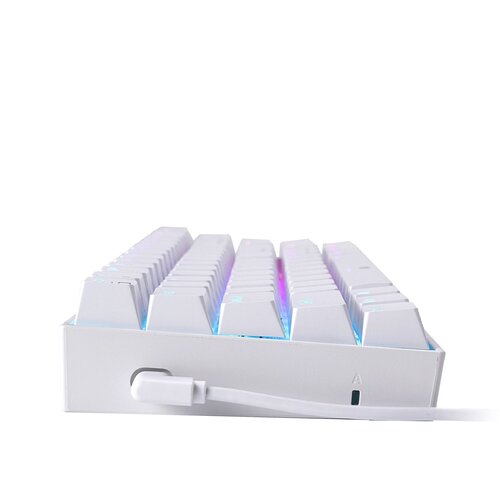 Redragon DRAGONBORN K630 RGB WHITE RED SWITCH mehanska tipkovnica bele barve Slike