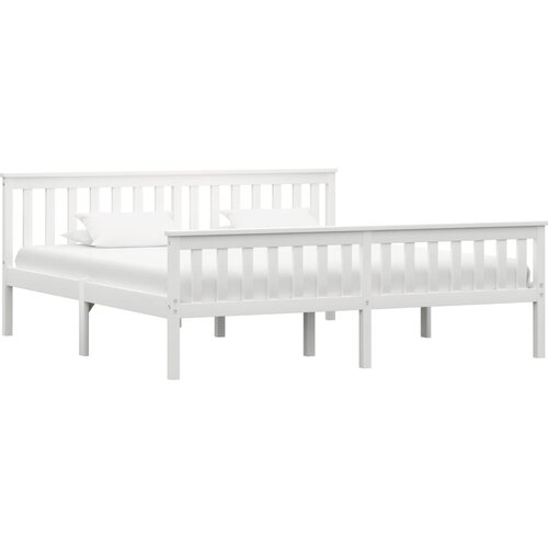 The Living Store Posteljni okvir bel iz trdne borovine 180x200 cm - Posteljni Okvir, (21526738) Slike