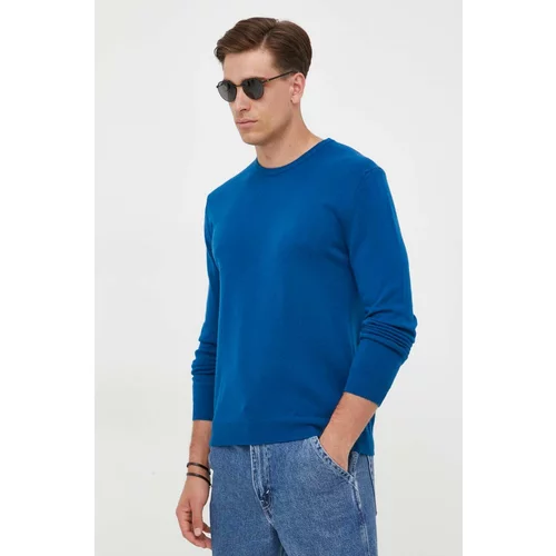United Colors Of Benetton Volnen pulover moški, mornarsko modra barva