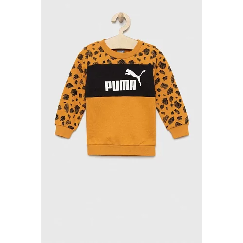 Puma Otroški pulover ESS+ MATES Crew rumena barva