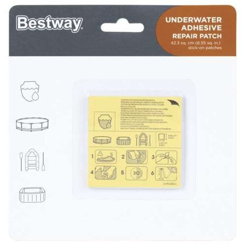 Bestway Vodootporna zakrpa za bazene 6.5cmx6.5cm (10 kom) Slike