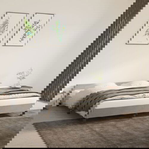 VidaXL Posteljni okvir z vzglavjem svetlo siv 160x200 cm žamet Slike