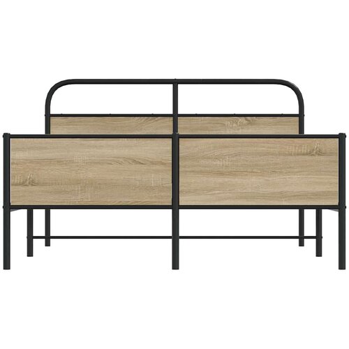 VidaXL metalni okvir kreveta bez madraca boja hrasta 180x200 cm Slike