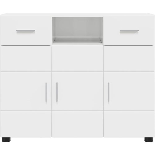  Drveni ormar s ladicama Visoki sjaj bijela 88,5 x 30,5 x 73 cm Slike