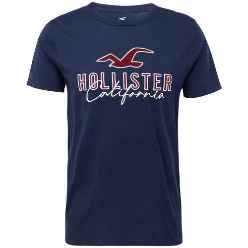Hollister Majica mornarsko plava / tamno crvena / bijela