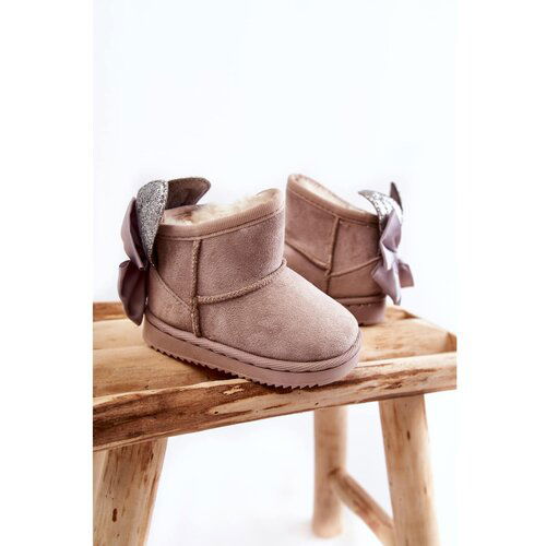 Kesi Girls' Warm Snow Boots With Bows grey Meriva Slike