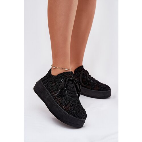 Boto Women's Platform Sneakers With Crocheted Upper Black Mirietto Cijene