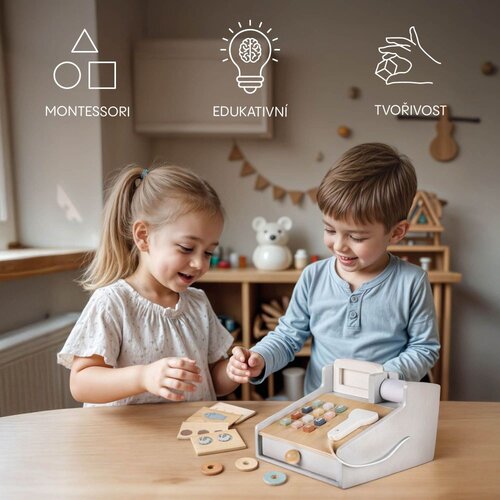 Zopa drvena dječja blagajna - set Slike
