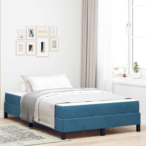VidaXL Boxspring krevet s madracem Tamno plava 120 x 200 cm Bar&amp;scaron;un Slike