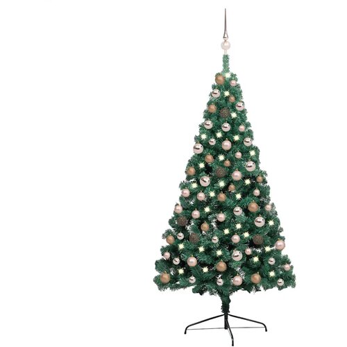  Umjetna osvijetljena polovica božićnog drvca zelena 150 cm Cene