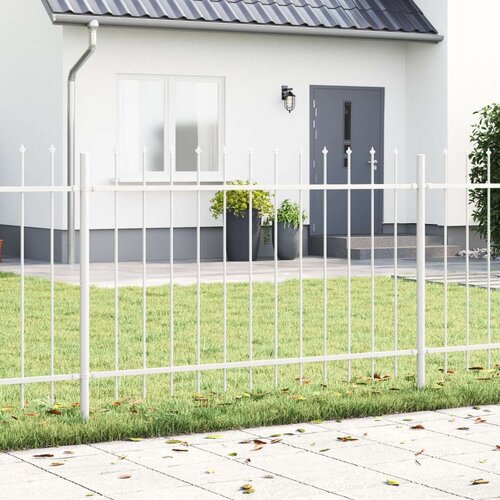  Ograde za vrt s vrhom na koplje Bijela 5 1x1 2 m Čelik Cijene