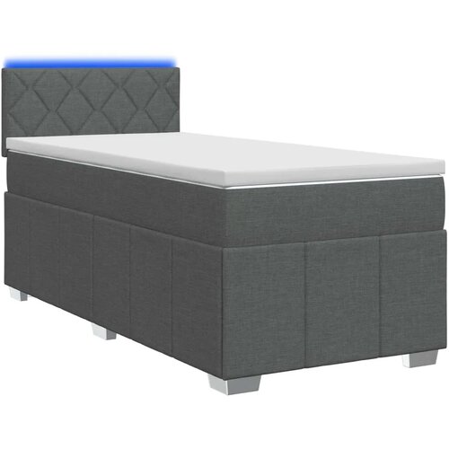  Boxspring krevet s madracem Tamnosiva 90 x 200 cm Tkanina - Tamnosiva 90 x 200 cm Dizajn s rombovima Slike