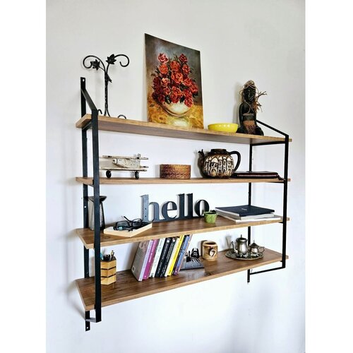 Woody Fashion Raffy4 BlackAtlantic Pine Wall Shelf Cene