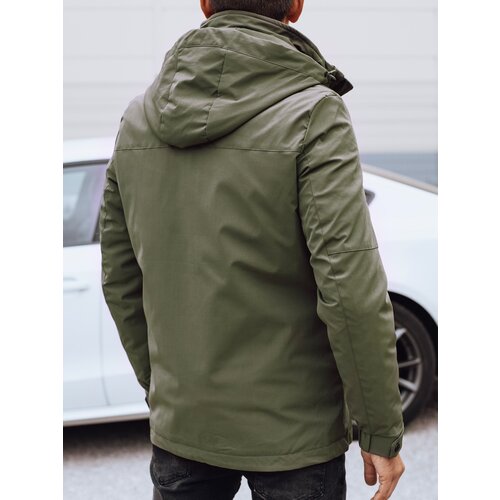 DStreet Men's winter jacket with hood green Cene